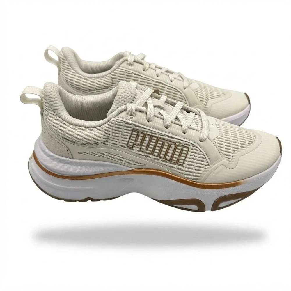Puma Softride Divine Women 8.5 Gray Gold NWOB 310163-03 Running Sneakers
